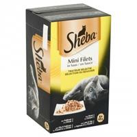 Sheba Mini Filets in Saus Gevogelte Selectie 8 x 85 gr 1 doosje (8 kuipjes)