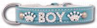 doxtasy Hondenhalsband met naam Medium Babyblue