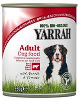 Yarrah 6x  dog blik brokjes vlees in saus met brandnetel en tomaat