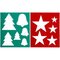 QHP Kunststoffschablone Weihnachten > rot/grün