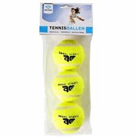 3x Speelgoed tennisballen voor honden Geel