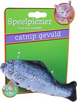 Gebr. de Boon Kattenspeelgoed vis met catnip blauw/grijs 11 cm