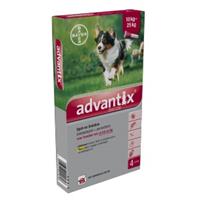 Advantix 250/1250 voor honden van 10 tot 25 kg 4 pipetten