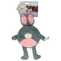 bunnypuppy Bunny Puppy Flat Rabbit - Hondenspeelgoed - 35x17x3 cm Grijs Roze