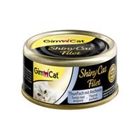 GimCat ShinyCat Filet - Tonijn met Ansjovis - 24 x 70 gram
