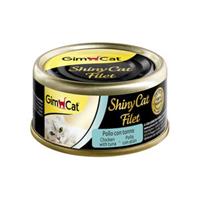 GimCat ShinyCat Filet - Kip met Tonijn - 24 x 70 gram