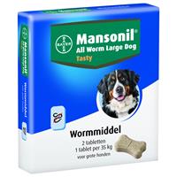 mansonil All Worm Xl Dog Tasty Bone - Anti wormenmiddel - 2 tab 1 Tab Per 35kg