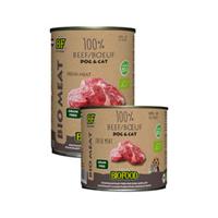 Biofood Organic 100% Rund - Hond & Kat - 12 x 200 g