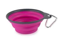 Popware Reisespeisegerät Zusammenklappbar 480 Ml Sliicone Fuchsia