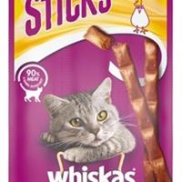 Whiskas 28x  snack sticks rijk aan kip