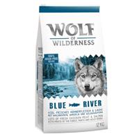 Wolf of Wilderness 2 + 1 gratis! 3 kg  droogvoer - Blue River - met Zalm