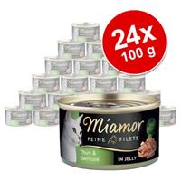 Miamor 24 x 100 g  Fijne Filets tonijn & shrimps Kattenvoer - Voordeelpakket