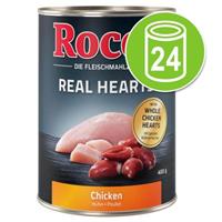 Rocco Voordeelpakket:  Real Hearts 24 x 400 g - Rund met hele Kippenharten