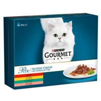 Gourmet 8 x 85 g  Selecte Reepjes Perle Probeerpakket Kattenvoer