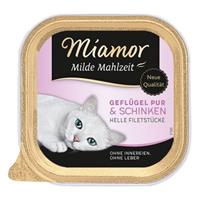 Miamor Milde Maaltijd Kattenvoer 6 x 100 g - Gevogelte puur & Ham
