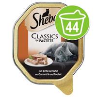 Sheba 44 x 85 g  Kuipjes Kattenvoer - Classics in paté Eend en Kip - Voordeelpakket