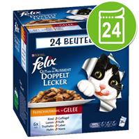 Felix Dubbel Zo Lekker in Gelei Kattenvoer 24 x 85 g - Met Lekkere Groenten (24 x 85 g)