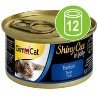 GimCat Voordeelpakket  ShinyCat Jelly Kattenvoer 12 x 70 g - Tonijn