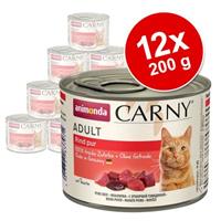 Animonda Carny Adult Voordeelpakket 12 x 200 g - Rund, Kalkoen & Garnalen