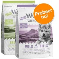 Wolf of Wilderness Little  Junior Hondenvoer - Probeerpakket (2 x 1 kg) - Mix, 2 varianten: lam en eend