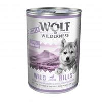 Wolf of Wilderness Little  6 x 400 g Hondenvoer - Wild Hills Junior - Eend & Kalf