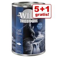 Wild Freedom 5 + 1 gratis! 6 x 200 g/ 400 g  Adult Kattenvoer Green Lands - Lam & Kip (6 x 200 g)