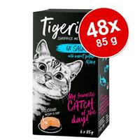 Tigeria Voordeelpakket  Kattenvoer 48 x 85 g - Rund met Tomatensaus