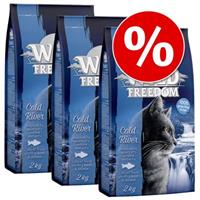 Wild Freedom € 10,- korting! 3 x 2 kg  Kattenvoer - Cold River - Zalm