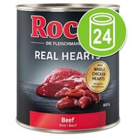 24x800g Real Hearts Rund met hele Kippenharten Rocco Hondenvoer