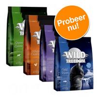 Wild Freedom Gemengd pakket  droogvoer - 4 x 400 g: Gevogelte, Zalm, Eend & Lam