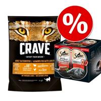 Crave Trockenfutter Adult für Katzen mit Truthahn und Huhn 750g - MARS