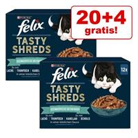 Felix 20 + 4 gratis! 24 x 80 g  Tasty Shreds - Smaakvariatie uit het water