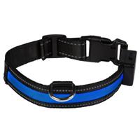 Eyenimal 20% korting!  LED lichthalsband voor honden - L: 50 - 65 cm halsomvang, B 25 mm -  LED-Lichthalsband - Blauw