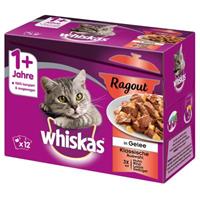 Whiskas Set: Katzennassfutter Variationen mit Geflügel, 4 Pakete mit je 12 Beuteln á 100 g