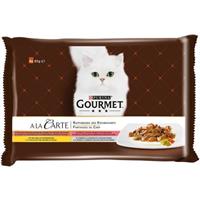 Gourmet 4 x 85 g  Eend, Gevogelte, Sardientjes & Forel Ã  La Carte Probeerpakket Kattenvoer