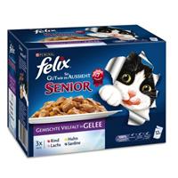 Felix Elke Dag Feest Kattenvoer Senior Mix in Gelei 12 x 100 g - Mix selectie (12 x 85 g)