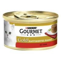 Purina Gourmet Gold Raffiniertes Ragout Rind Katzenfutter nass 85G
