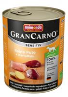 6x 800g Animonda GranCarno Adult Sensitive Pure Kalkoen & Aardappelen Honden Natvoer