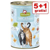 Granatapet 6x400g DeliCatessen Lachs & Meeresfrüchte  Katzenfutter nass 5 + 1 gratis!