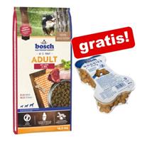Bosch High Premium concept 12,5 kg / 15 kg zak Bosch Hondenvoer + 6 Barkoo Kauwbotten geknoopt gratis! - Adult Ente & Reis  (15 kg)