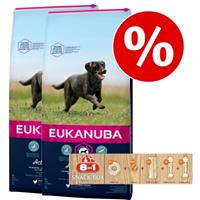 Eukanuba Dubbelpak  Droogvoer + 8 in 1 snackbox gratis! Senior Large & Giant Breed Lamb & Rice (2 x 12 kg)