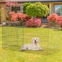 PawHut Puppy-uitloop voor huisdieren 6 stuks puppy hek box buiten ren metaal