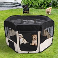 PawHut Puppy-uitloop ren buitenverblijf dierenbox box puppyhek ∅120 x 58 h cm