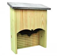 Esschert Design Fledermauskasten Fledermaushaus Holz Blechdach Nistkasten für Fledermäuse 45,5cm