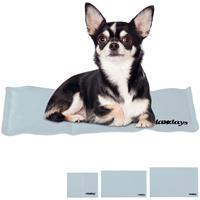 relaxdays Kühlmatte Hund, selbstkühlend, abwischbar, robust, mit Gel, Kühldecke für Tiere, Kältedecke 20 x 35 cm, grau - 