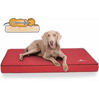 knuffelwuff Orthopädische Hundematte Juna aus laser-gestepptem Kunstleder XXL 110x66cm Rot