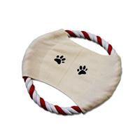 eyepower Tierspielzeug Hund Frisbee rot/weißes Tau ca. 20 cm Durchmesser - 