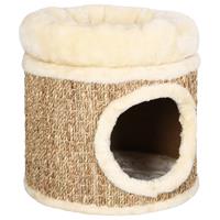 vidaxl Katzenhöhle mit Luxuriösem Kissen 33 cm Seegras Beige