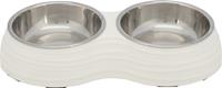 Trixie Bowl Set melamine/stainless steel 2x0.2 l/ø11cm/25x4x14cm