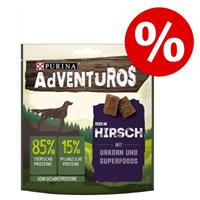 Adventuros Extra voordelig! 2 x 90 g  Hondensnacks met Oergraan - Rijk aan Hert met Oergraan